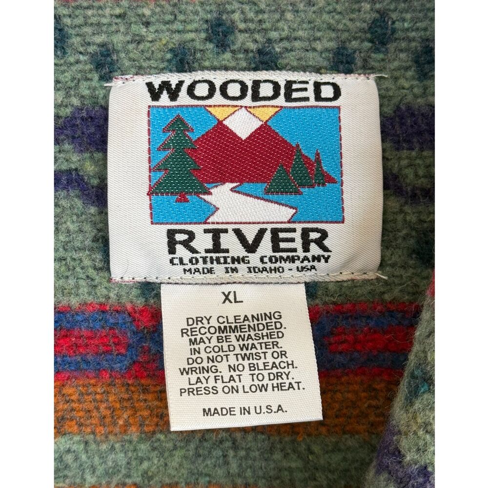 Vintage 90s Wooded River Jacket USA Made W/  Shawl Collar And Frog Buttons - Picture 4 of 6